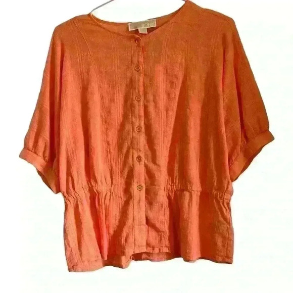MICHAEL MICHAEL KORS Short-Sleeve Peplum Summer Top - Picture 5 of 9